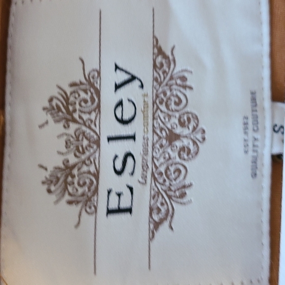 ESLEY Asymetrical Front opening Camel brown blazer Jacket Size Large NWT - Picture 6 of 7